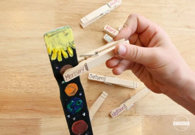 EASY Paint Stick Solar System Model Project and Activity for Kids
