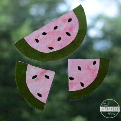 Suncatcher Watermelon Craft for Kids