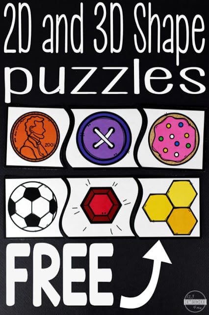 FREE Printable 2D and 3D Shape Puzzles